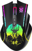 Мышь DEFENDER Kronos GM-695, беспроводная, USB, 1600dpi, игровая, 7 кнопок, чёрная
