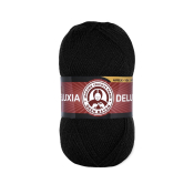 Deluxia (25% шерсть + 75% акрил) 100гр. 270м. №999 Чёрный