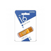 Флеш-карта SMARTBUY 16GB Glossy, USB 2.0, оранжевая