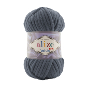 Velluto (100% микрополиэстер) 100г. 68м. №087 угольно-серый