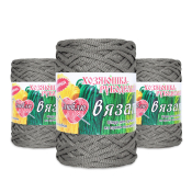 Шнур-пряжа "Я люблю вязать" (100% полиэфир) 3мм, 150гр. 100м, графитовый