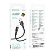 Кабель BOROFONE BX116 Type-C, 3,0A, 1,0м, нейлон, чёрный