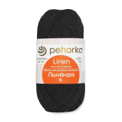 Льняная (55% лён + 45% хлопок) 100гр. 330м №002 чёрный