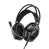 Наушники BOROFONE BO110 полноразмерные, игровые, с микрофоном, с подсветкой, чёрные