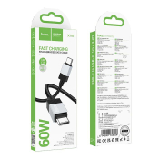 Кабель HOCO X110 Type-C - Type-C, 1,0м, нейлон, черный