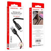 Кабель BOROFONE BX54 Lightning, 1,0м, тканевый, чёрный