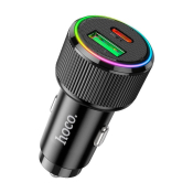 АЗУ HOCO  NZ14A USB + Type-C, 3,0A, QC3.0, PD20W+18W, с RGB-подсветкой, чёрный
