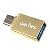 Переходник (Адаптер) OTG Type-C - USB 3.0, M-F, PERFEO PF-VI-O006 (A4270), золото