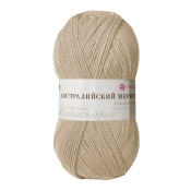 Австралийский меринос (95% меринос + 5% высокообъёмный акрил) 100гр. 400м №442 натуральный