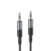 Кабель AUX HOCO UPA23 Jack3,5 - Jack3,5, M-M, 2х контактный, в оплетке, 1,0м, серый