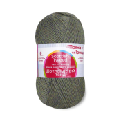 Шотландский твид (100% шерсть) 100гр. 360м. №1453 меланж хаки