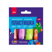 Тдл-047 Пластишка. Тесто для лепки неоновое (4 цвета по 30гр.)