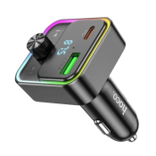 Автомобильный FM-модулятор HOCO E81, Bluetooth 5.0, QC 3.0, PD30W, черный