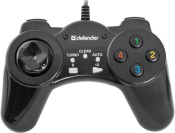 Геймпад DEFENDER Vortex, USB, 10 кнопок + Turbo, 1,5м, чёрный