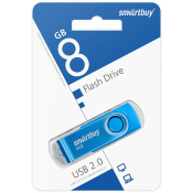 Флеш-карта SMARTBUY  8GB Twist, USB 2.0, синяя