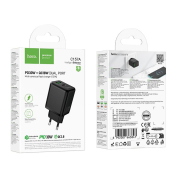 Адаптер HOCO C157A USB + Type-C, 3,0A, QC 3.0, PD30W, чёрный