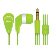 Наушники RITMIX RH-181 внутриканальные, плоский кабель, зелёные