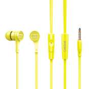 Наушники CELEBRAT SKY-1 внутриканальные, с микрофоном, жёлтые