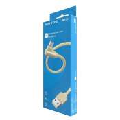 Кабель BOROFONE BX26 MicroUSB, 1,0м, тканевый, угловой штекер, золото