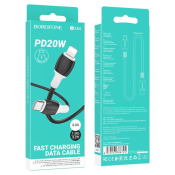 Кабель BOROFONE BX84 Type-C - Lightning, PD20W, 3,0A, 1,0м, чёрный
