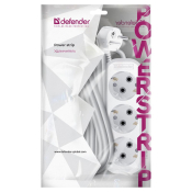Сетевой удлинитель DEFENDER, 3 розетки, 16A, 3500Вт, 5,0м, белый (R330)