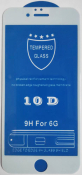 Защитное стекло на экран для iPhone 6/6S 5-10D (без упаковки) белое