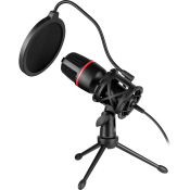 Микрофон DEFENDER GMC300, настольный, игровой, на штативе-подставке, 1,5м, чёрный