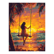 Рх-170 Картина по номерам Lori на холсте 30х40 "Золотой закат"