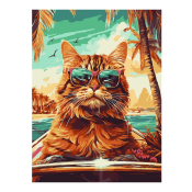 Рх-138 Картина по номерам Lori на холсте 30х40 "Кот мажор"