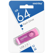 Флеш-карта SMARTBUY 64GB Twist, USB 2.0, розовая