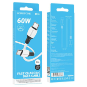 Кабель BOROFONE BX84 Type-C - Type-C, PD60W, 3,0A, 1,0м, белый