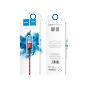 Кабель HOCO X14 Type-C, 2,0м, текстильный, черно-красный
