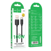 Кабель HOCO X115 Type-C, 1,0м, 5A, 100W, чёрный