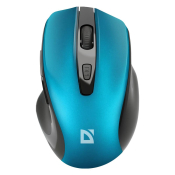 Мышь DEFENDER Prime MB-053, беспроводная, USB, 1600dpi, бесшумная, 6 кнопок, бирюзовая