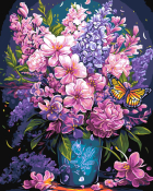 Рх-200 Картина по номерам Lori на холсте 40х50 "Цветочный натюрморт"