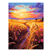 Рх-168 Картина по номерам Lori на холсте 30х40 "Золотые поля"