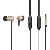 Наушники CELEBRAT G1 внутриканальные, с микрофоном, металл, золото