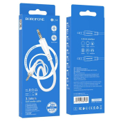 Кабель AUX BOROFONE BL14 Jack3,5 - Jack3,5, M-M, 2-х контактный, круглый, 2,0м, нейлон, белый