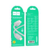 Кабель HOCO X113 Lightning, 1,0м, 2.4A, нейлон, серый