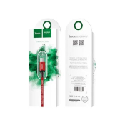 Кабель HOCO X14 MicroUSB, 1,0м, текстильный, чёрно-красный