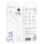 Кабель BOROFONE BX111 Type-C, 3,0A, 1,0м, белый