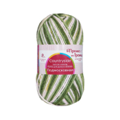 Подмосковная секционная  (50% шерсть + 50% акрил) 100гр. 250м. №2603 бело-зелёный
