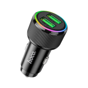АЗУ HOCO  NZ14 2 USB, 3,0A, QC3.0, 36W, с RGB-подсветкой, чёрный