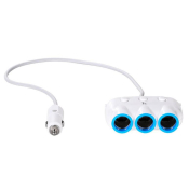 Разветвитель в авто HOCO C1, 3 гнезда + 2 USB, 3,1A, белый