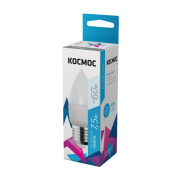 Лампа э/сб КОСМОС LED 7,5W/60W E27 4500К 600лм свеча