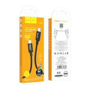 Кабель HOCO X89 Type-C - Type-C, 1,0м, PD60W, 3,0A, текстильный, чёрный