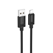 Кабель HOCO X122 Lightning, 1,0м, 2,4A, силикон, чёрный