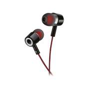 Наушники PERFEO Mild внутриканальные, тканевый провод, чёрно-красные