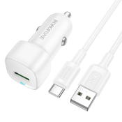 АЗУ BOROFONE BZ34 1 USB, 3,0A, QC3.0, 18W, с кабелем Type-C, белый