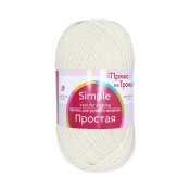Простая (50% шерсть + 50% акрил) 100гр. 200м. №0001 белый Простая (50% шерсть + 50% акрил) 100гр. 200м. №0001 белый